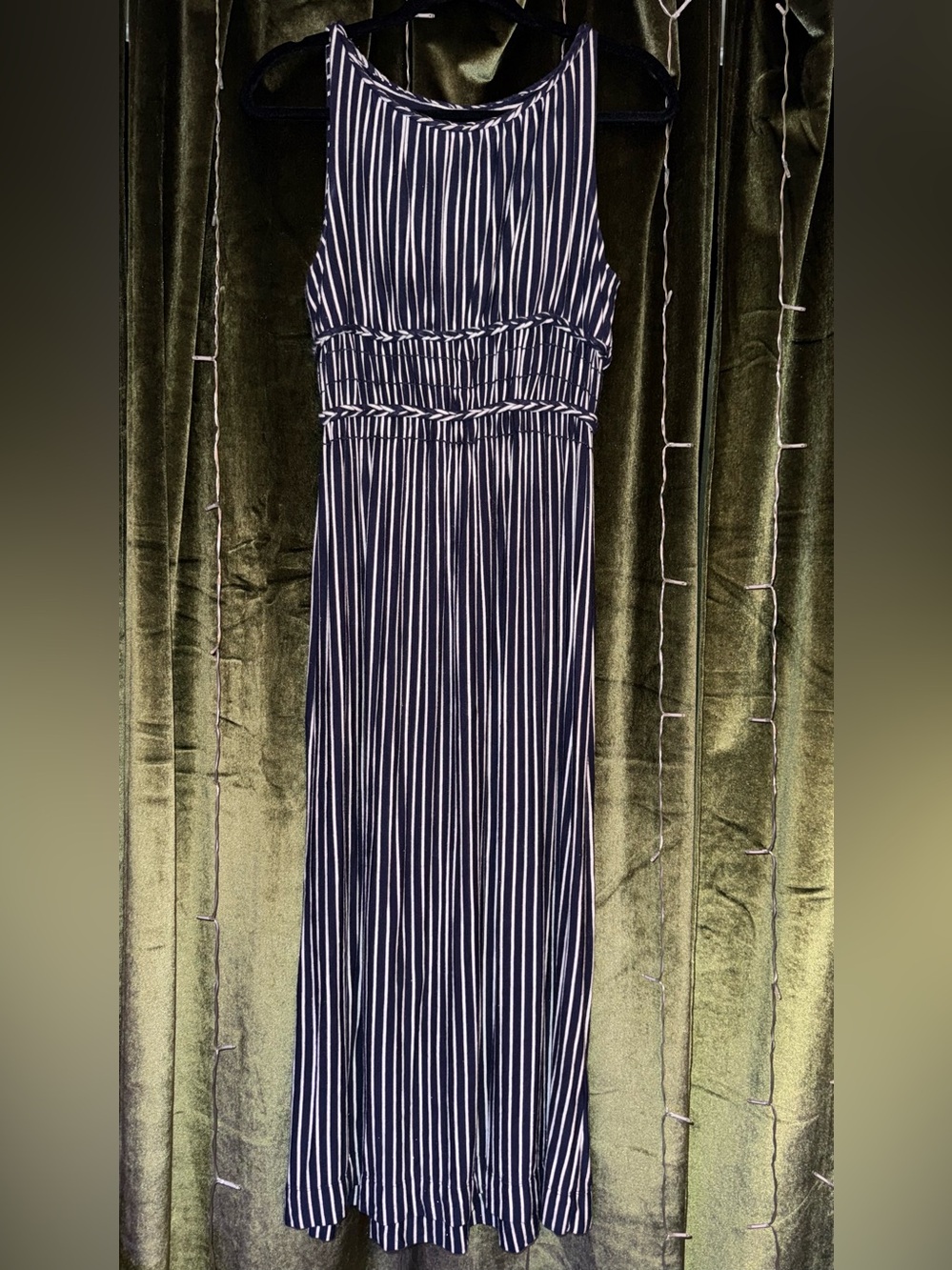 M.S.S.P. Striped Sleeveless Maxi Dress - Navy & White